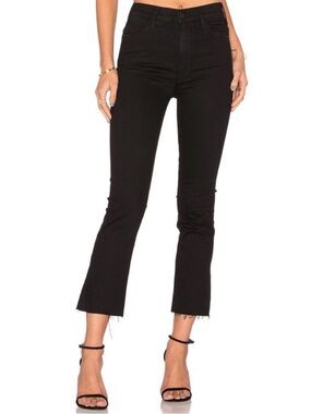 Mother Hustler Black Ankle Fray Not Guilty Jeans